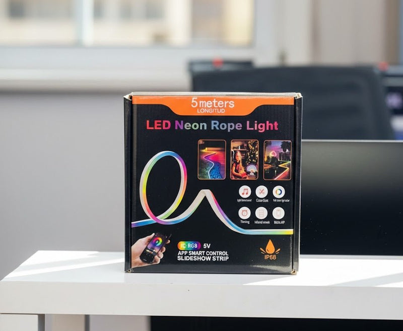 LED Neon Rope Light 5M - App Controlled IC RGB Smart Strip with Music Sync