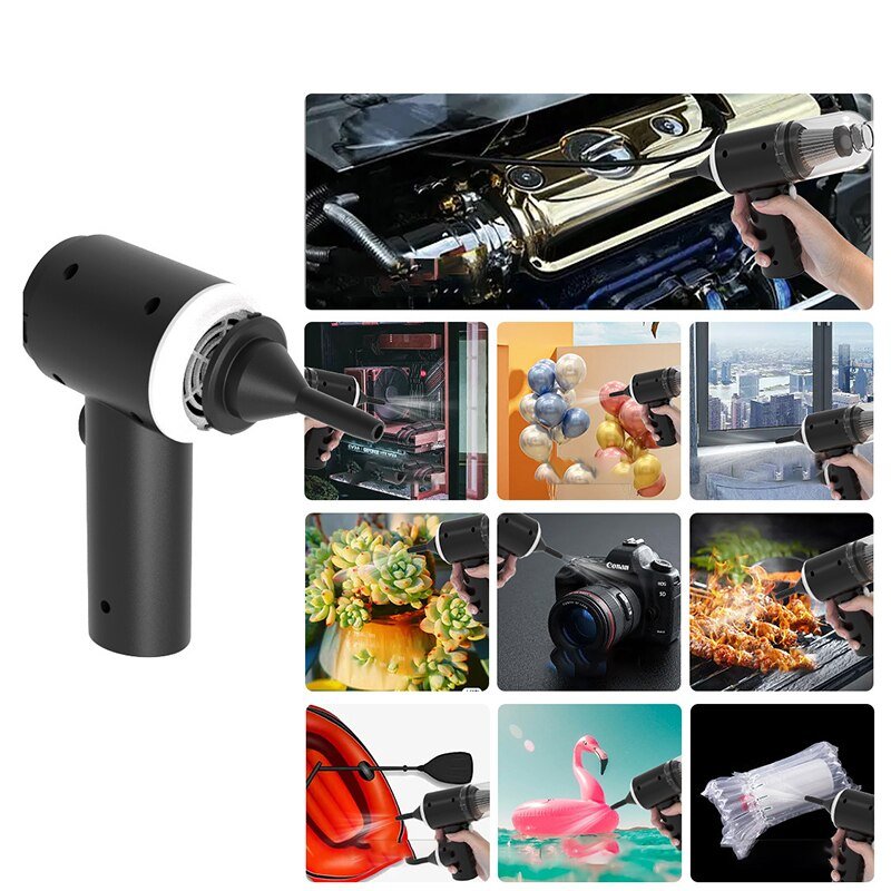 Smart Handheld Vacuum & Blower - Portable Car & Home Cleaner with Dual Attachments
