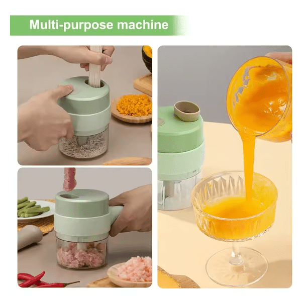 Wireless Mini Food Chopper - USB Rechargeable One-Button Electric Choppe