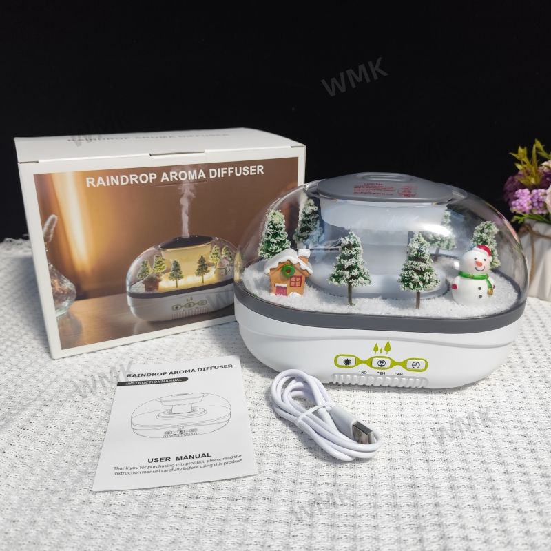 Raindrop Aroma Diffuser & Humidifier - Ambient Mist & Landscape Light