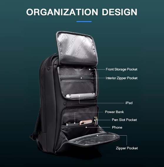 Nomad Pro Travel Backpack – Anti-Theft 15" Laptop Backpack with USB Charging Port & Shoe Compartment