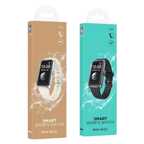 Hoco Y34 Smart Sports Watch - Bluetooth Calling, Sleep Tracking & HD Display