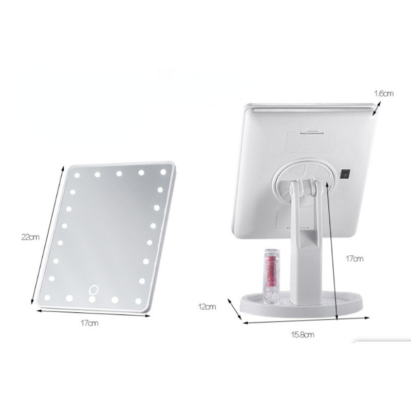 Large LED Mirror – Adjustable Brightness Vanity Mirror with 360° Rotation