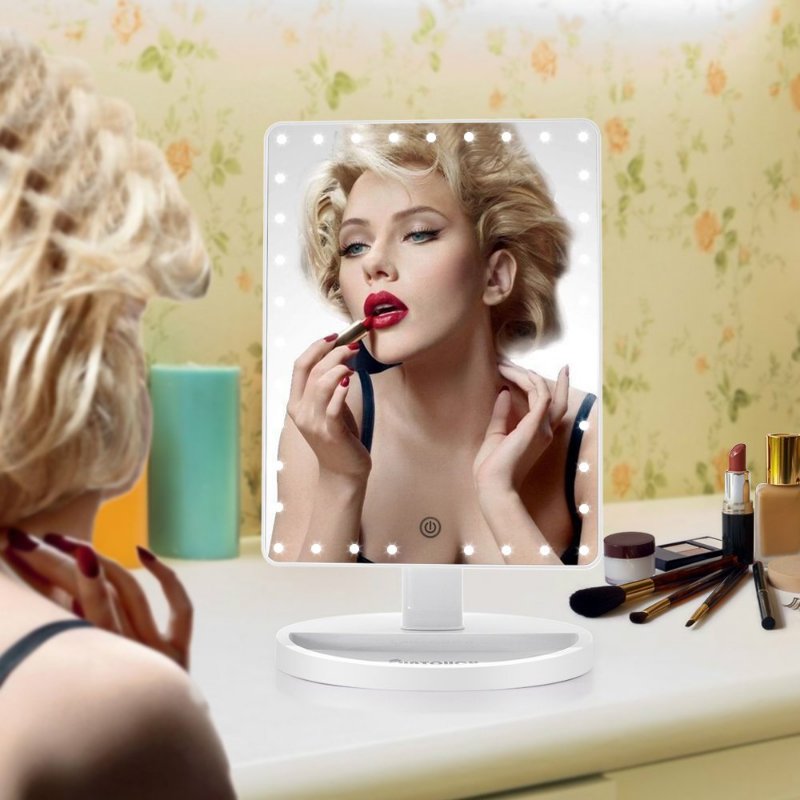 Large LED Mirror – Adjustable Brightness Vanity Mirror with 360° Rotation