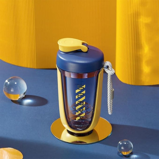 Lordex Qavi Premium Protein Shaker Bottle with Rope Handle – 550ml BPA-Free Sports Bottle