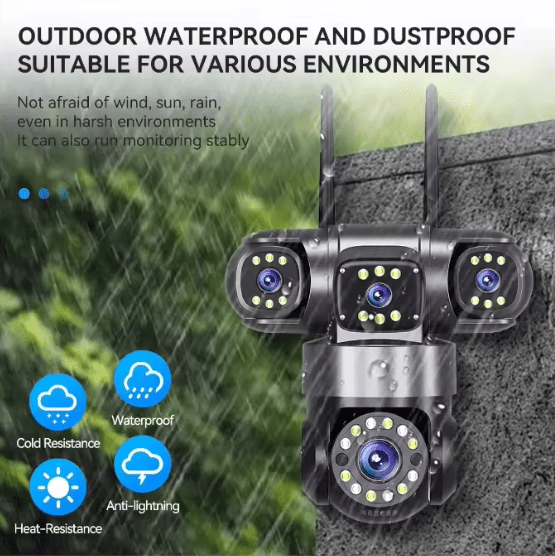 Triple-Lens 4K Smart Security Camera - 360° Pan Tilt AI Tracking & Color Night Vision