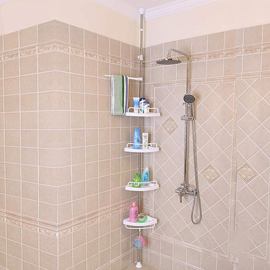 Premium Multi-Function Corner Shelf – Adjustable 4-Tier Bathroom Storage Organizer with No-Drill Installation