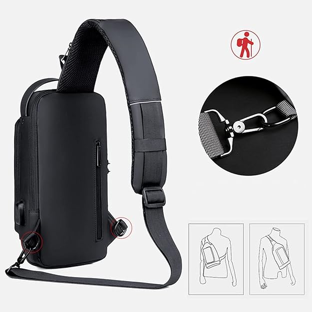 Multifunction Sling Bag - Urban Crossbody with USB Charging Port