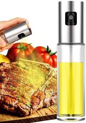 Stainless Steel Oil Spray Bottle - Healthy Cooking Mist Dispenser 100ml