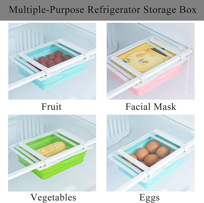 Refrigerator Storage Box - Stackable Fridge Organizer Bin for Fruits, Vegetables & Food Storage
