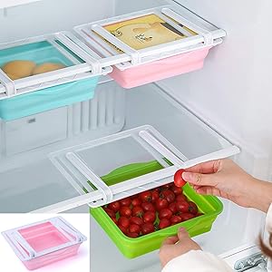 Refrigerator Storage Box - Stackable Fridge Organizer Bin for Fruits, Vegetables & Food Storage