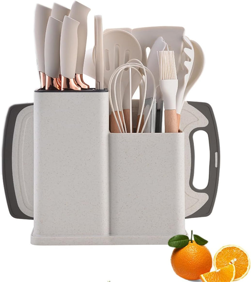 19-Piece Kitchen Utensil & Knife Set - Complete Home Cooking Toolkit