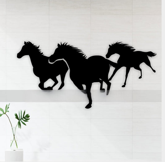 Running Horse Acrylic Wall Art - Bold 3D Laser-Cut Home Décor Frame