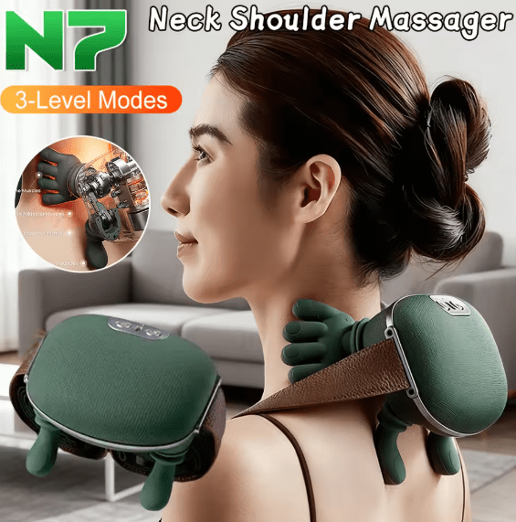 Shoulder & Neck Massager - Portable Kneading Muscle Relief Device