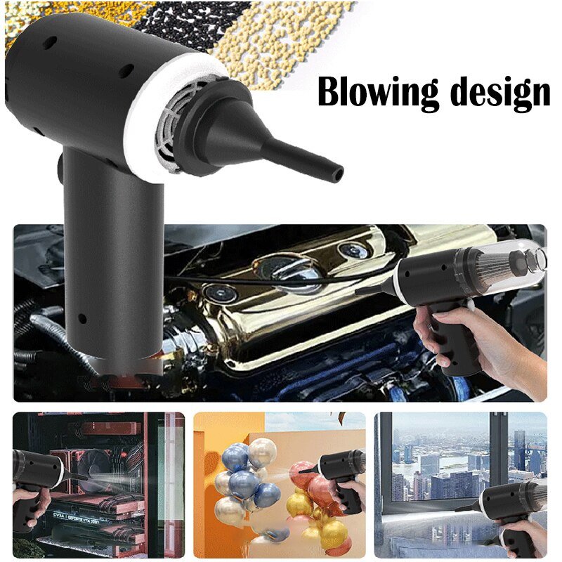 Smart Handheld Vacuum & Blower - Portable Car & Home Cleaner with Dual Attachments