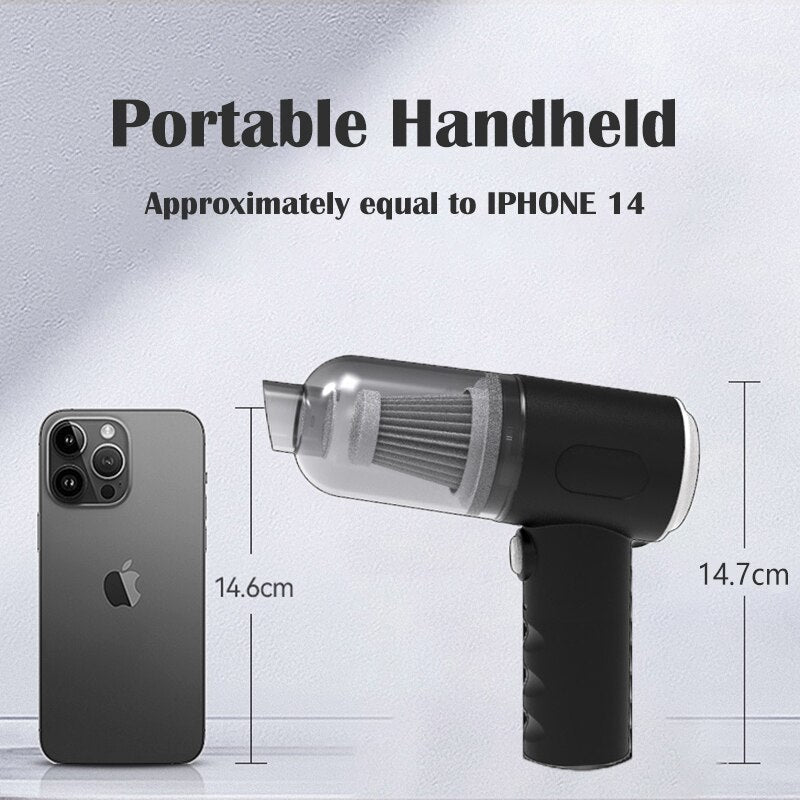 Smart Handheld Vacuum & Blower - Portable Car & Home Cleaner with Dual Attachments