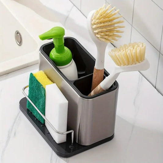 Stainless Steel Sink Storage Rack - Kitchen & Bathroom Organizer