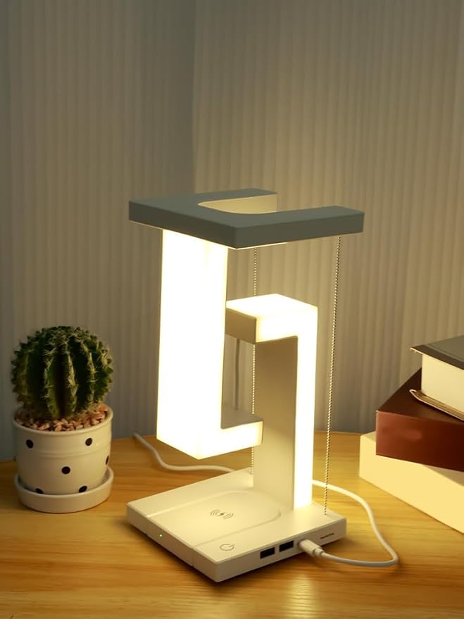 Tensegrity Smart LED Desk Lamp with Wireless Charging & USB Ports