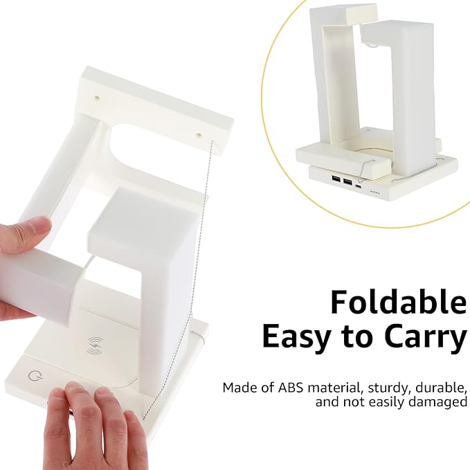 Tensegrity Smart LED Desk Lamp with Wireless Charging & USB Ports