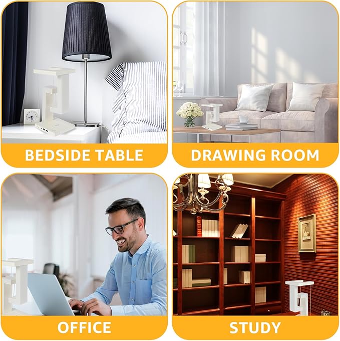 Tensegrity Smart LED Desk Lamp with Wireless Charging & USB Ports