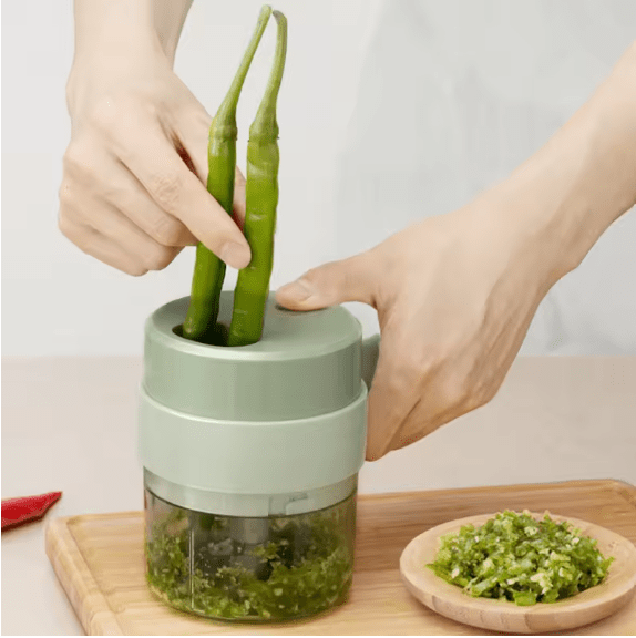 Wireless Mini Food Chopper - USB Rechargeable One-Button Electric Choppe